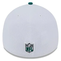 Flex^New York Jets Men's New Era White/Green 2023 Sideline 39THIRTY Flex Hat