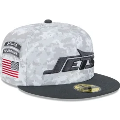 Fitted^New York Jets Men's New Era Arctic Camo/Graphite 2024 Salute To Service 59FIFTY Fitted Hat