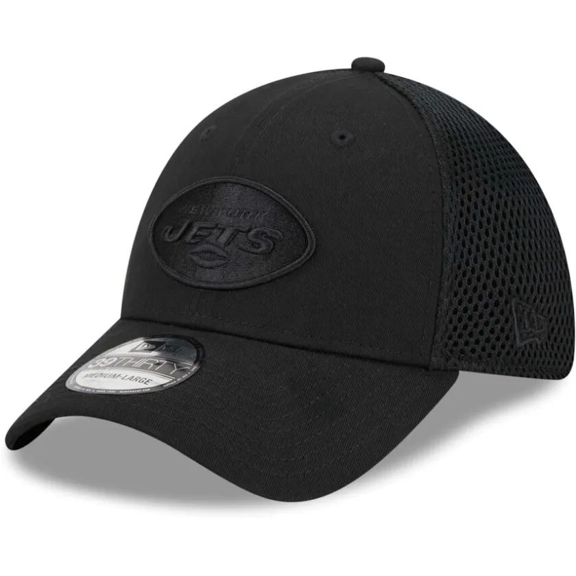 Hats|Men^New York Jets Men's New Era Black Main Neo 39THIRTY Flex Hat