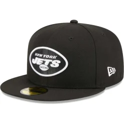 Fitted^New York Jets Men's New Era Black Main Patch 59FIFTY Fitted Hat