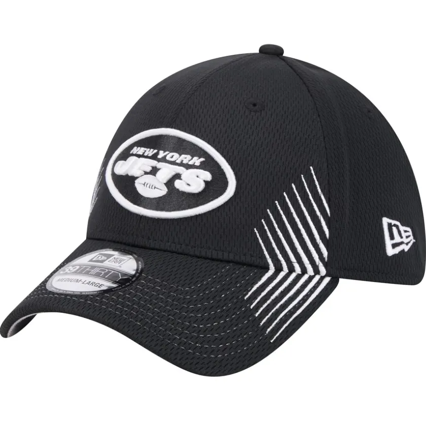 Flex^New York Jets Men's New Era Black Active 39THIRTY Flex Hat