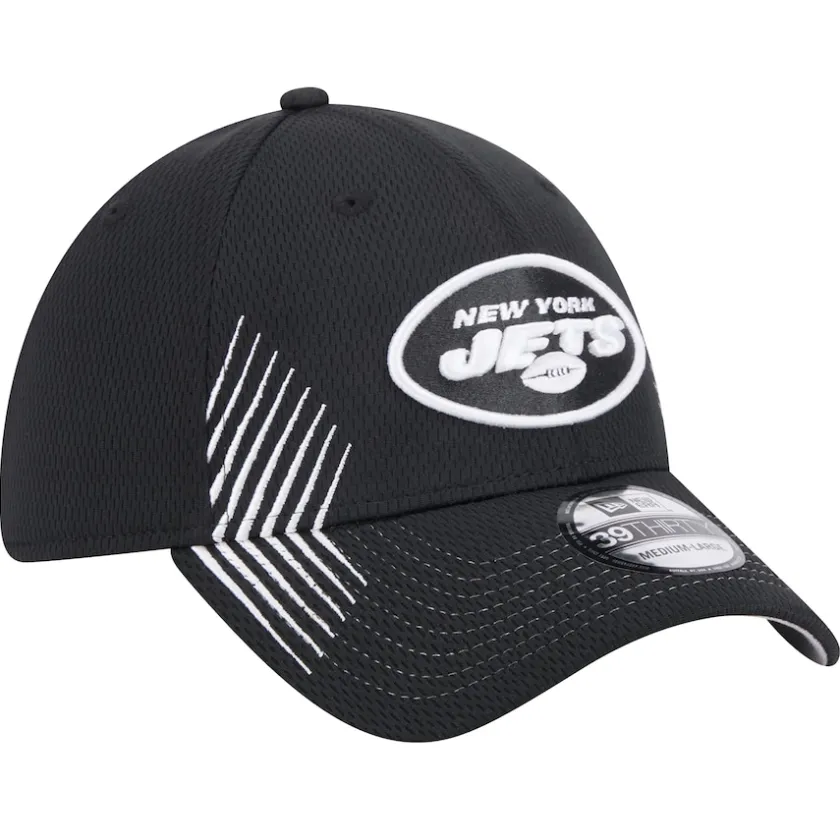 Flex^New York Jets Men's New Era Black Active 39THIRTY Flex Hat