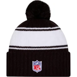 Knit^New York Jets Men's New Era Black 2024 Sideline Cuffed Knit Hat With Pom