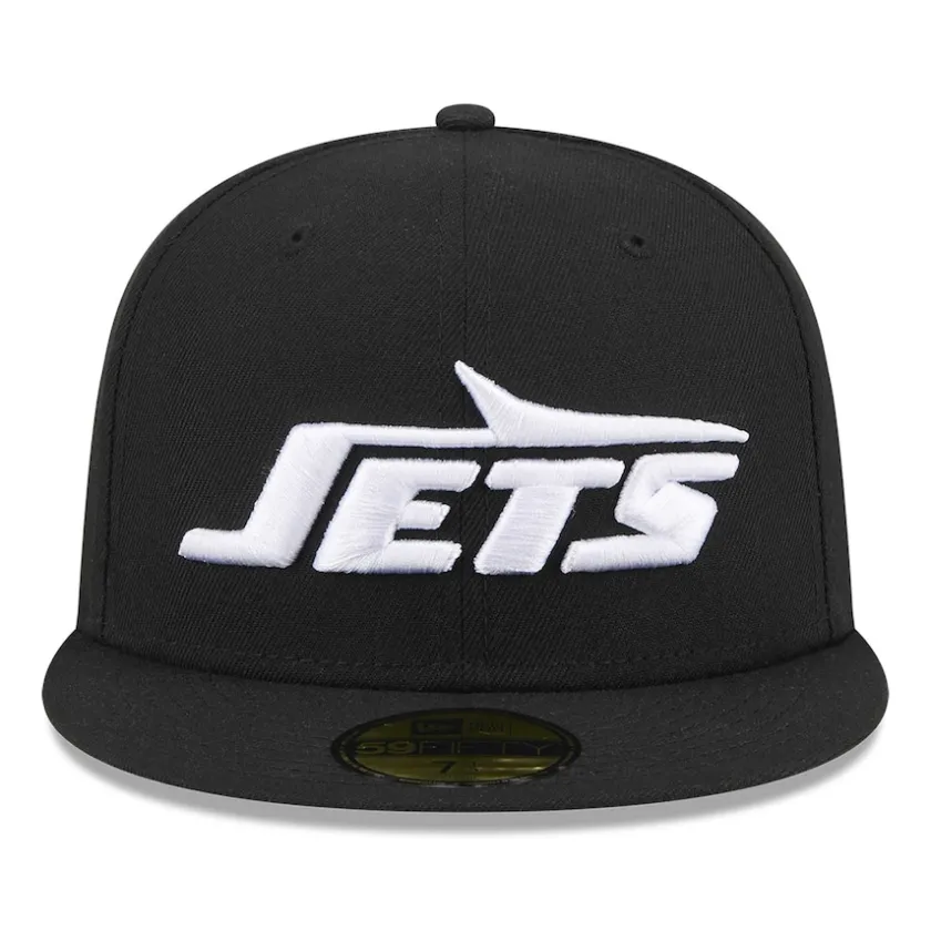 Fitted^New York Jets Men's New Era Black Omaha 59FIFTY Fitted Hat