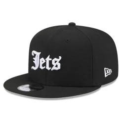 Hats|Men^New York Jets Men's New Era Black Gothic Script 9FIFTY Snapback Hat