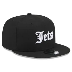 Hats|Men^New York Jets Men's New Era Black Gothic Script 9FIFTY Snapback Hat