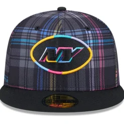 Hats|Men^New York Jets Men's New Era Black 2024 NFL Crucial Catch Plaid 59FIFTY Fitted Hat