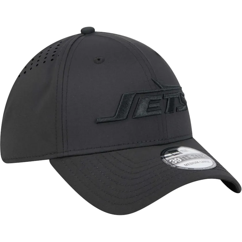 Hats|Men^New York Jets Men's New Era Black Hydro 39THIRTY Flex Hat