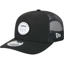 Hats|Men^New York Jets Men's New Era Black Mojo Dojo Trucker 9SEVENTY Stretch-Snap Hat