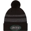 Hats|Men^New York Jets Men's New Era Black Dispatch Cuffed Knit Hat With Pom