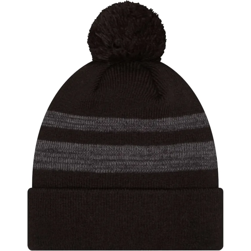 Hats|Men^New York Jets Men's New Era Black Dispatch Cuffed Knit Hat With Pom