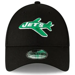 Adjustable^New York Jets Men's New Era Black The League Throwback 9FORTY Adjustable Hat