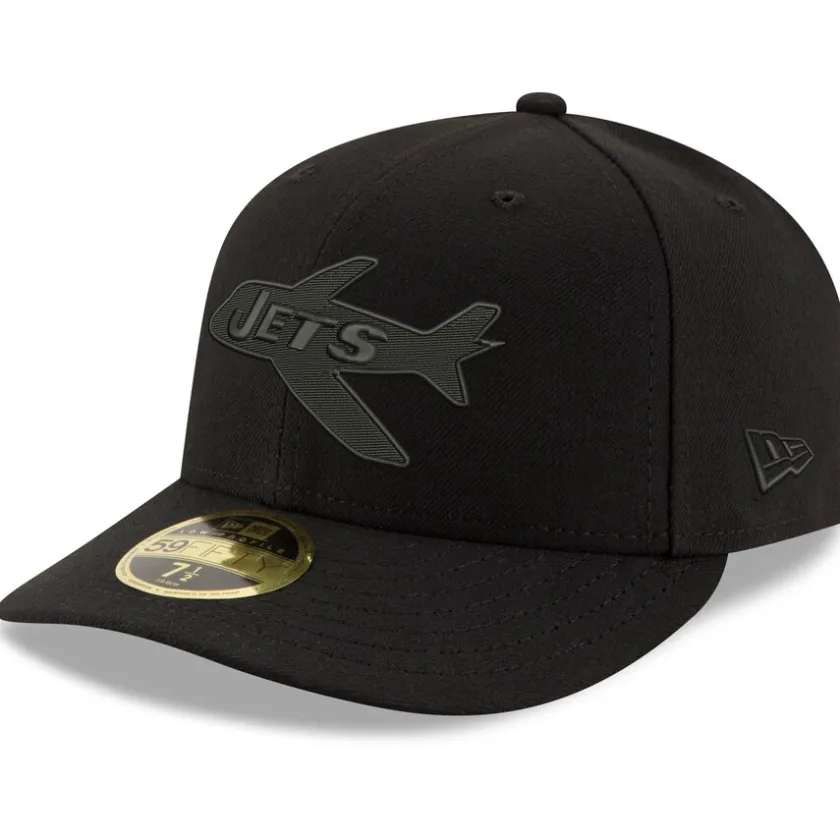 Fitted^New York Jets Men's New Era Black Alternate Logo Black On Black Low Profile 59FIFTY II Fitted Hat