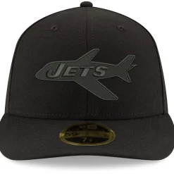 Fitted^New York Jets Men's New Era Black Alternate Logo Black On Black Low Profile 59FIFTY II Fitted Hat