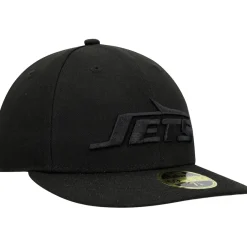 Fitted^New York Jets Men's New Era Black Wordmark Black On Black Low Profile 59FIFTY II Fitted Hat