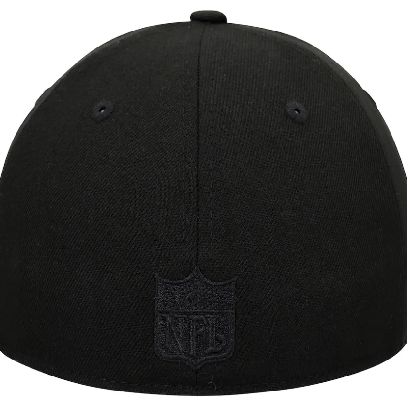 Fitted^New York Jets Men's New Era Black Wordmark Black On Black Low Profile 59FIFTY II Fitted Hat
