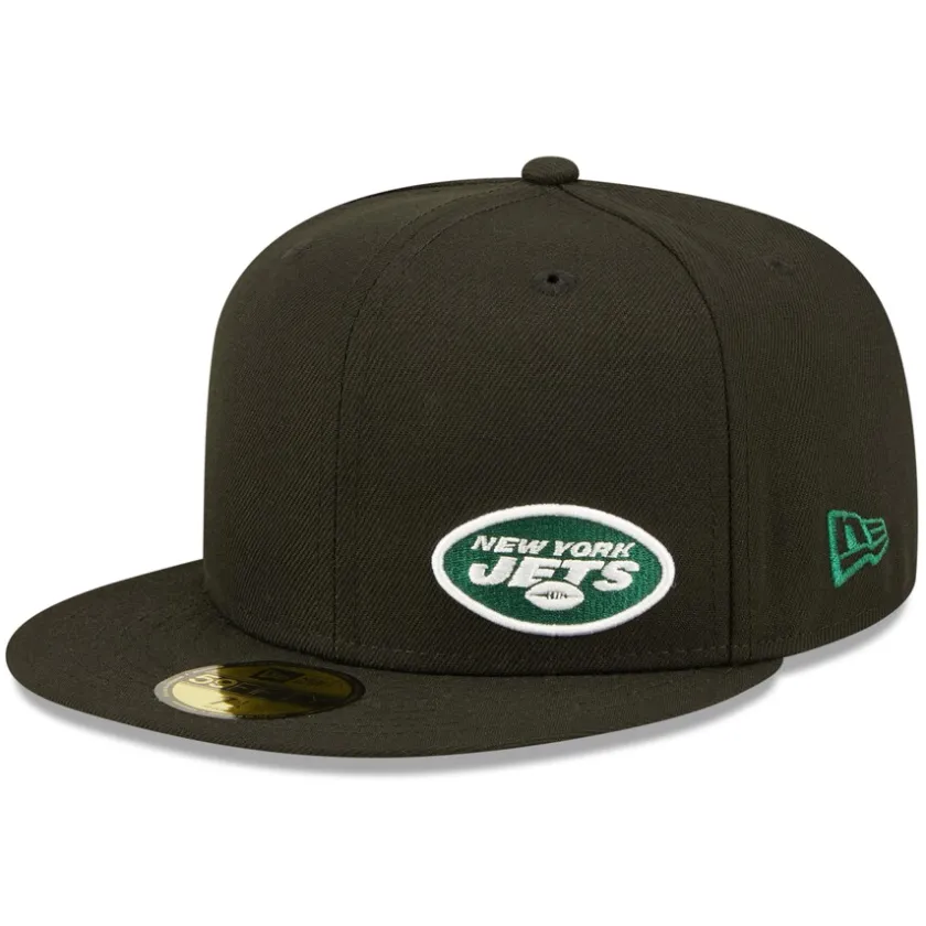 Fitted^New York Jets Men's New Era Black Flawless 59FIFTY Fitted Hat