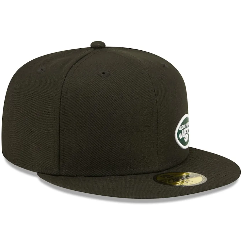 Fitted^New York Jets Men's New Era Black Flawless 59FIFTY Fitted Hat