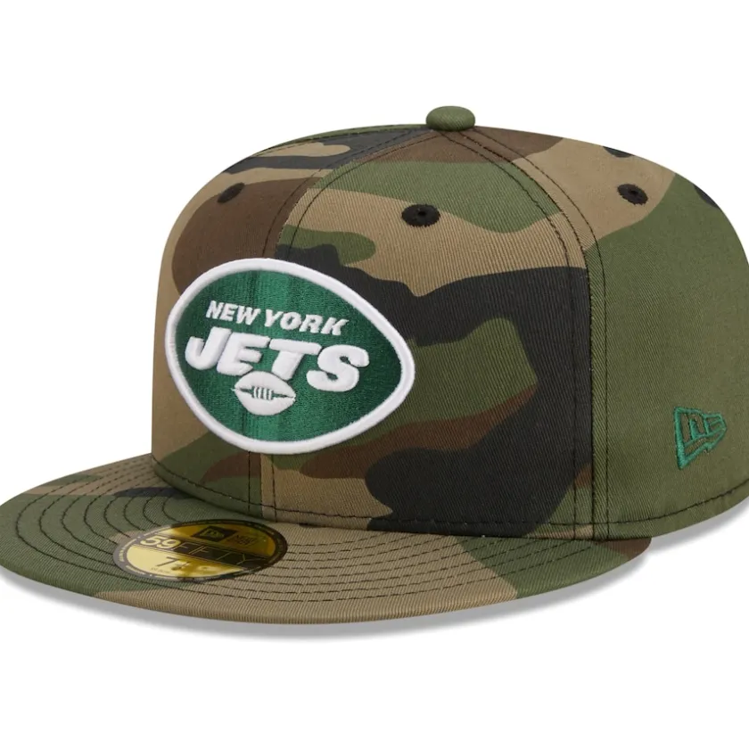 Fitted^New York Jets Men's New Era Camo Woodland 59FIFTY Fitted Hat