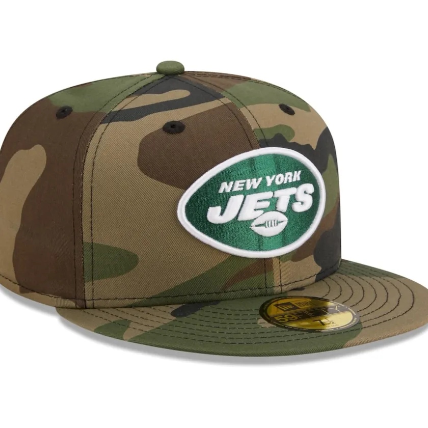 Fitted^New York Jets Men's New Era Camo Woodland 59FIFTY Fitted Hat