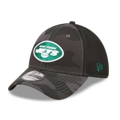 Flex^New York Jets Men's New Era Camo/Black Logo Neo 39THIRTY Flex Hat
