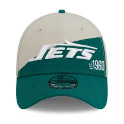 Flex^New York Jets Men's New Era Cream/Kelly Green 2023 Sideline Historic 39THIRTY Flex Hat