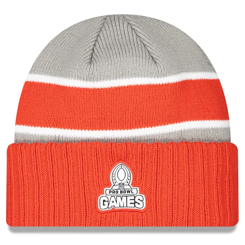 Knit^New York Jets Men's New Era Gray 2024 NFL Pro Bowl Cuffed Knit Hat