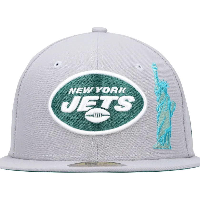 Fitted^New York Jets Men's New Era Gray City Describe 59FIFTY Fitted Hat