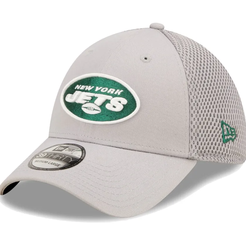 Flex^New York Jets Men's New Era Gray Team Neo 39THIRTY Flex Hat