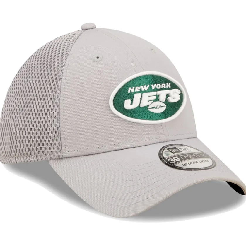Flex^New York Jets Men's New Era Gray Team Neo 39THIRTY Flex Hat