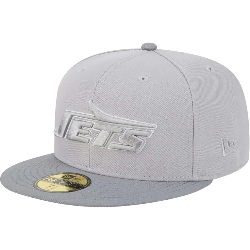 Fitted^New York Jets Men's New Era Gray/Graphite Iron Cloud 59FIFTY Fitted Hat