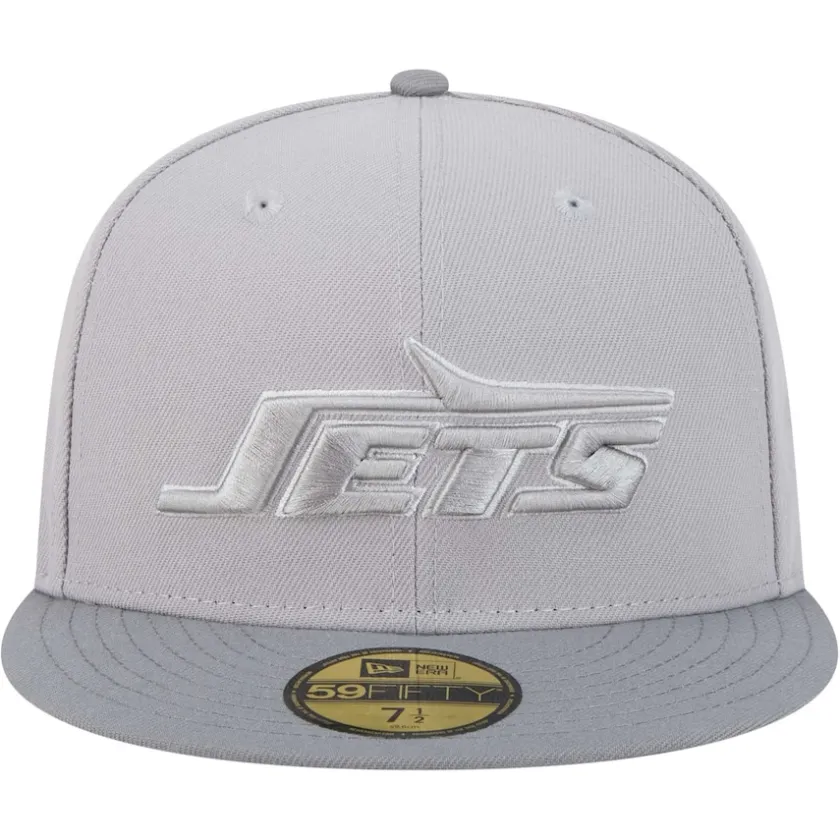 Fitted^New York Jets Men's New Era Gray/Graphite Iron Cloud 59FIFTY Fitted Hat