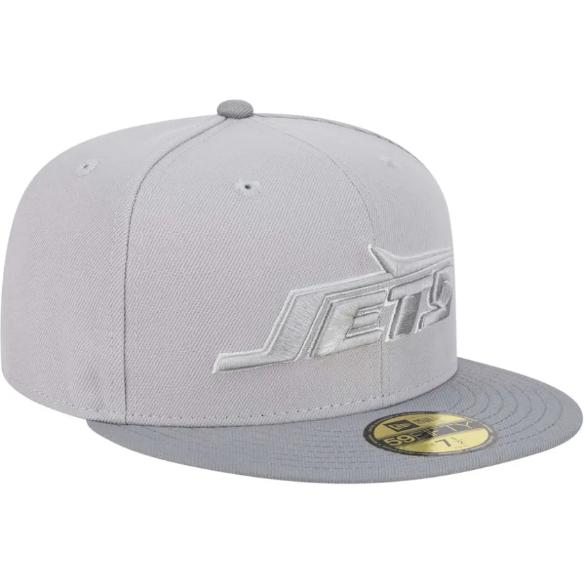 Fitted^New York Jets Men's New Era Gray/Graphite Iron Cloud 59FIFTY Fitted Hat