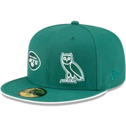 Fitted^New York Jets Men's New Era Green OVO X NFL 59FIFTY Fitted Hat