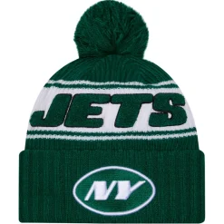 Hats|Men^New York Jets Men's New Era Green 2024 Sideline Cuffed Knit Hat With Pom