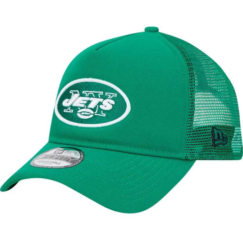 Adjustable^New York Jets Men's New Era Green 9FORTY A-Frame Trucker Adjustable Hat