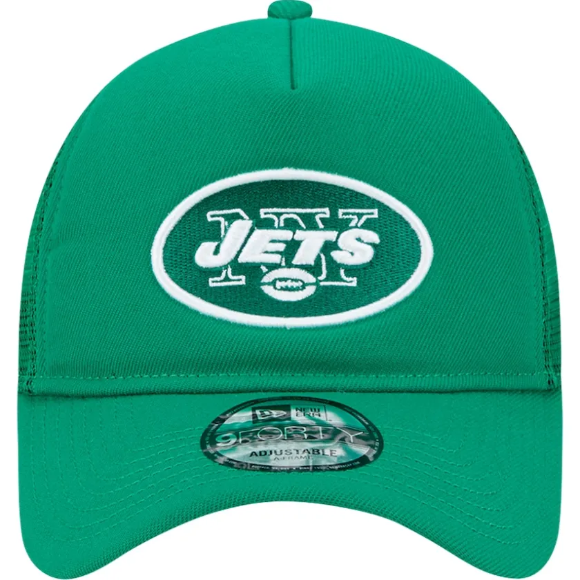 Adjustable^New York Jets Men's New Era Green 9FORTY A-Frame Trucker Adjustable Hat