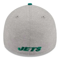 Flex^New York Jets Men's New Era Heather Gray/Green Striped 39THIRTY Flex Hat