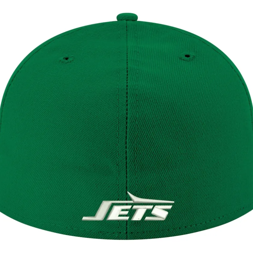 Fitted^New York Jets Men's New Era Kelly Green Omaha Throwback 59FIFTY Fitted Hat