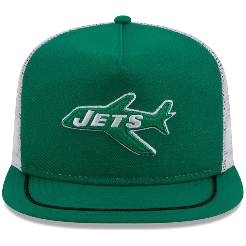 Snapback^New York Jets Men's New Era Kelly Green/White Original Classic Golfer Adjustable Hat