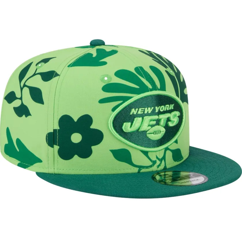 Snapback^New York Jets Men's New Era Light Green Leafy 9FIFTY Snapback Hat