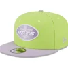 Snapback^New York Jets Men's New Era Neon Green/Lavender Two-Tone Color Pack 9FIFTY Snapback Hat