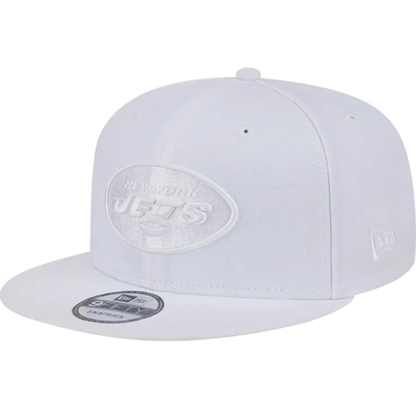Snapback^New York Jets Men's New Era Main White On White 9FIFTY Snapback Hat