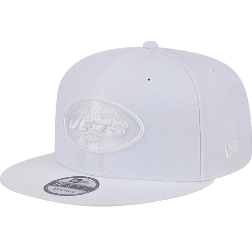 Snapback^New York Jets Men's New Era Main White On White 9FIFTY Snapback Hat