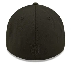 Flex^New York Jets Men's New Era Black On Black Historic Logo 39THIRTY Flex Hat