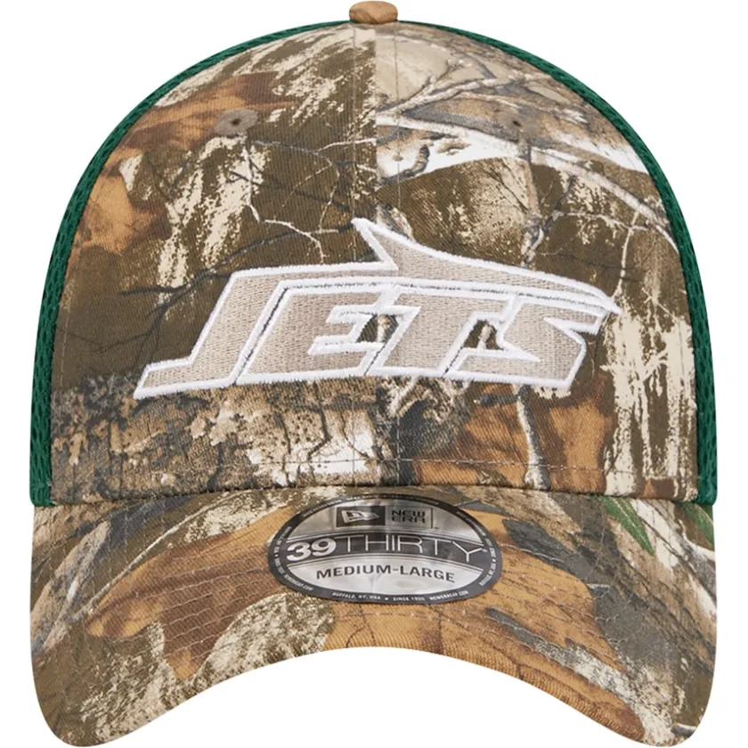 Flex^New York Jets Men's New Era Realtree Camo/Green Active 39THIRTY Flex Hat