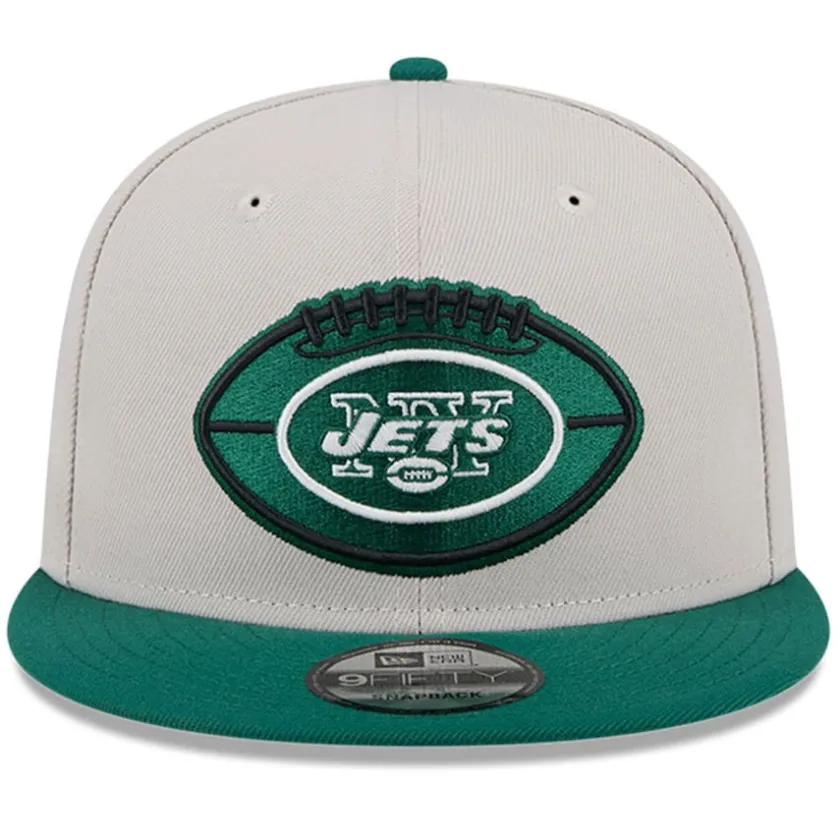 Snapback^New York Jets Men's New Era Stone/Green 2024 Sideline Historic 9FIFTY Snapback Hat