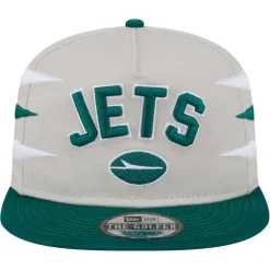 Snapback^New York Jets Men's New Era Stone/Green Athletic Golfer Snapback Hat