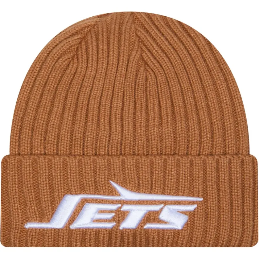 Knit^New York Jets Men's New Era Tan Color Pack Cuffed Knit Hat