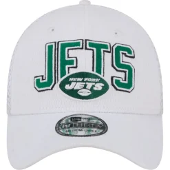 Flex^New York Jets Men's New Era White Breakers 39THIRTY Flex Hat